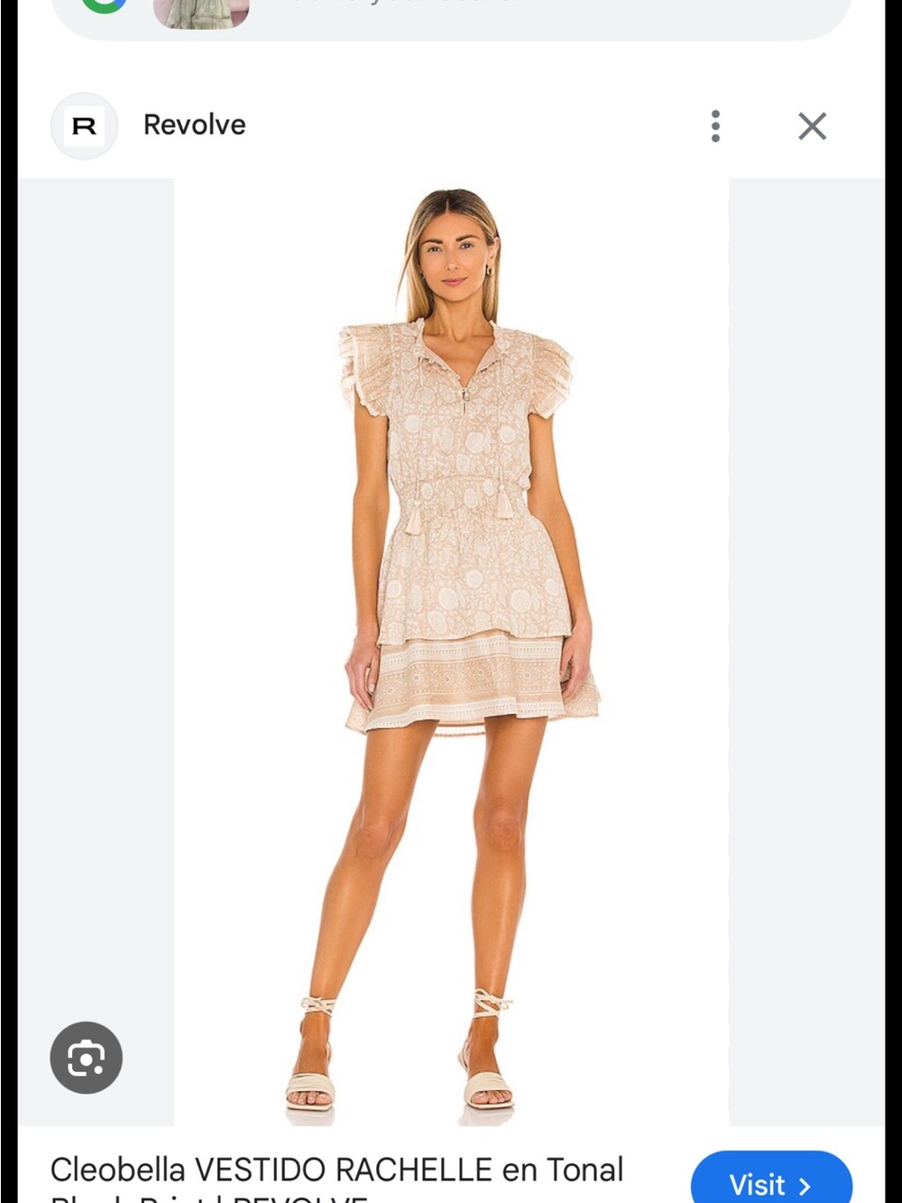 Cleobella Cream Paisley Boho Ruffle Dress size S - Picture 3 of 11